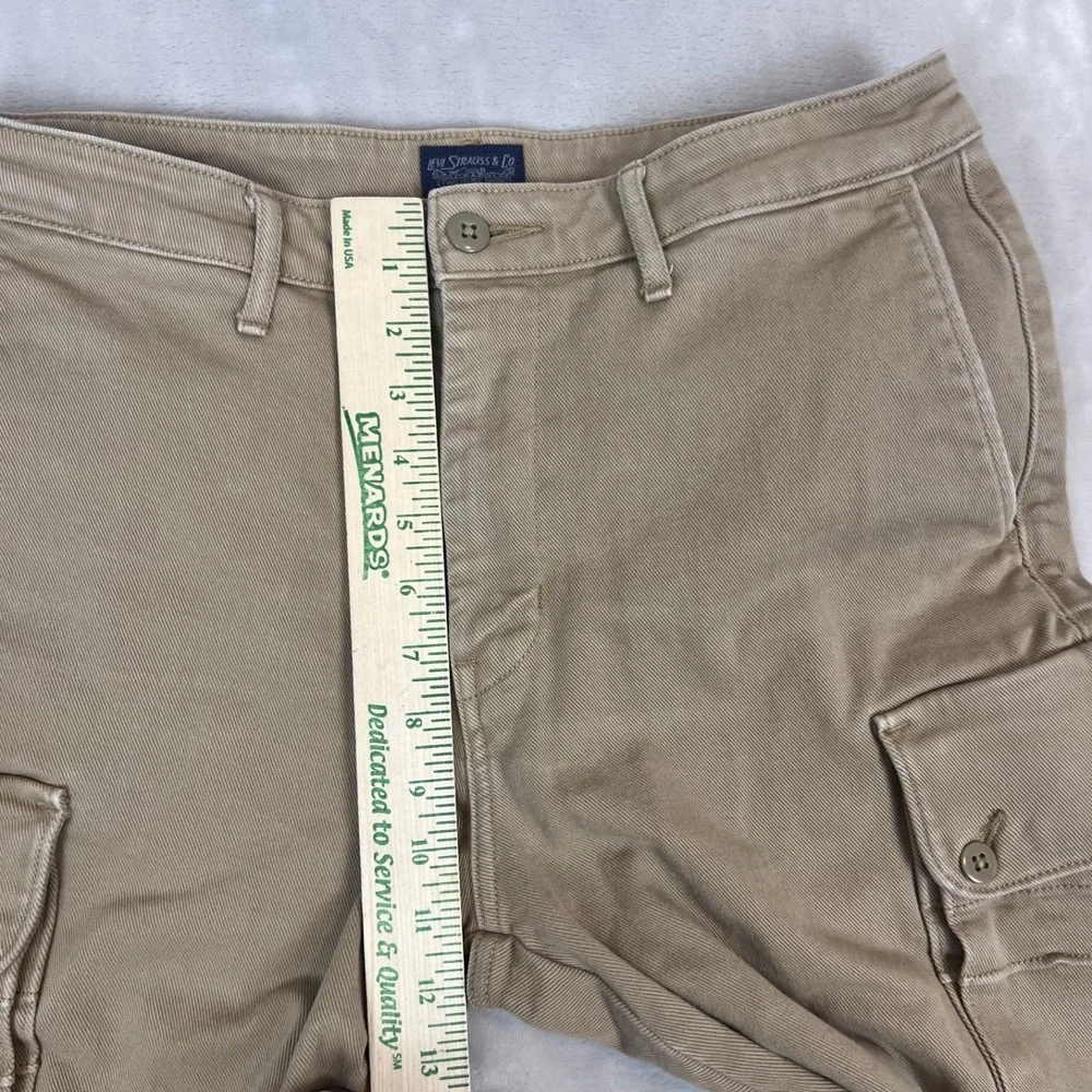 Y2K Levis Cargo Pants Mens 32x32 Tan Tapered Leg Skater Grunge Streetwear Casual